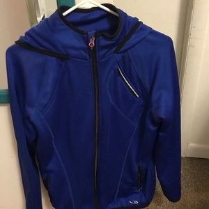 Blue Champion exercise jacket. Fleece lined.